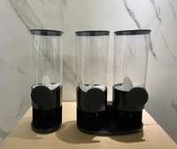 Nouveau distributeur de céréales noir en plastique Double distributeur de céréales pour flocons d'avoine noix cornflakes bonbons croustilles distributeur de nourriture