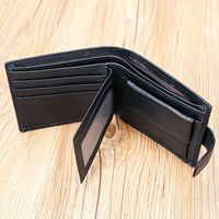Dompet Kulit Sapi Asli Vintage untuk Pria, Organizer Kartu Besar, Dompet Kulit Sapi Pendek Kasual untuk Pria
