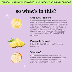 OEM/ODM Marque privée Soutien immunitaire Santé Fibres alimentaires Vitamines Vaginales Probiotiques Gommes pour femmes PH équilibré Santé Gommes - Product Image 2