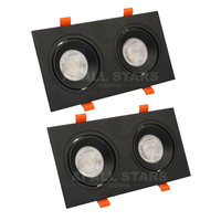 Spot Led rectangulaire, 15w x 2, Double tête, Spot de plafond, Cob vers le bas, lumière de Grille, carré réglable, Spot encastré