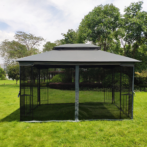 13x10 Metal Frame Modern Design Outdoor Gazebo Ventilated Double Roof Detachable Mesh Screen Durable Corrosion-Resistant - Product Image 3