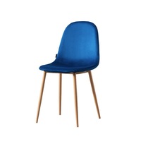 Chaise de salle à manger en velours de style européen moderne avec pieds en métal noir pour la maison, les hôtels, les restaurants, les bureaux