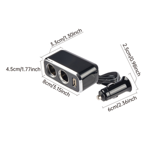Chargeur de <span class=keywords><strong>voiture</strong></span> USB Shunwei Intelligent 1A avec <span class=keywords><strong>prise</strong></span> allume-cigare 2 voies Adaptateur de tension 12-24V - Product Image 2