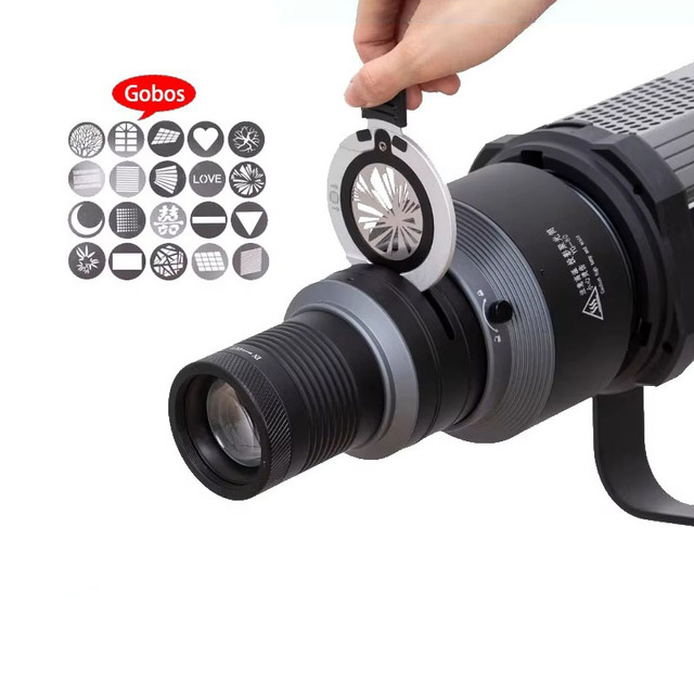 Professional Metal Gobo Projector Spotlight Conical Optical Snoot Kit for Flash Speedlite/Studio Strobe Portrait Photography