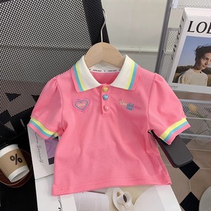 Set Estivo per Ragazze, Abbigliamento Estivo con Top a Maniche Corte con Colletto a Polo e Pantaloncini, Completo Sportivo per Bambini in Due Pezzi - Product Image 5