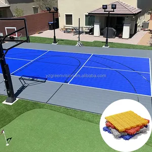 पिकलबॉल कोर्ट प्लास्टिक फ़्लोर मैट एंटी-स्लिप इंटरलॉकिंग वॉलीबॉल बास्केटबॉल स्पोर्ट टाइलें