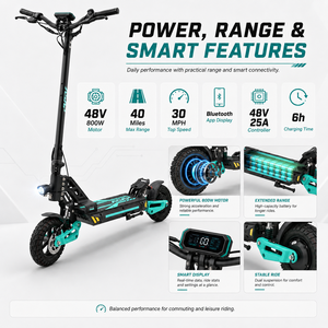 ลดราคา! สกู๊ตเตอร์มอเตอร์คู่ 48V 800W*2 ระยะทาง 50-60 กม. ความเร็ว 50 กม./ชม. ยางกันน้ำ แบตเตอรี่ลิเธียมแบบพับได้ - Product Image 4
