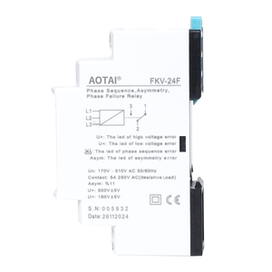 Relé de Protección Trifásico Miniatura de Alta Potencia FKV-24F, Monitor de Secuencia de Fase/Asimetría/Fallos de Fase, Indicador LED, Función 3 en 1 - Product Image 2