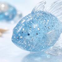 Lot de 4 Squishies Animaux Marins, Jouets Anti-Stress à Remontée Lente avec Paillettes, Tortue, Poisson, Coquillage, Étoile de Mer pour Enfants