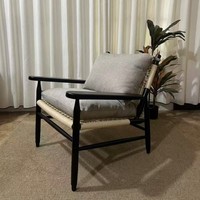 Ensemble de fauteuils modernes confortables en bois massif faits à la main, sièges ergonomiques pour salon, chambre, extérieur, bureau à domicile, hôtel, villa
