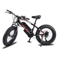 Vélo de montagne électrique à pneus gras à frein à disque 21 vitesses de 20 pouces avec moteur sans balais 350W à grande vitesse, cadre en acier, batterie au lithium