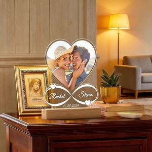 <span class=keywords><strong>Cadre</strong></span> <span class=keywords><strong>photo</strong></span> personnalisé avec nom et lumière LED USB flottante pour couple, anniversaire, maman, femme, cadeau - Product Image 4