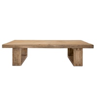 Tables basses en bois massif chinois récupéré, base robuste, style rustique brun clair, tables basses de luxe