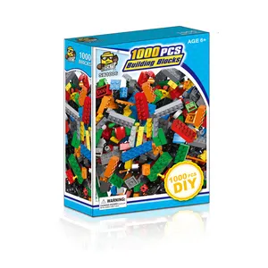 Kreative Kunststoff DIY bunte Legoing kompatible Bau Spielzeug pädagogische 500 1000 PCS Set Spielzeug Bausteine für Kinder