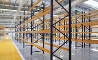 Étagères d'entrepôt de haute qualité bleues et orange, directement de l'usine, pour la mise en place dans les hubs logistiques de grande envergure
