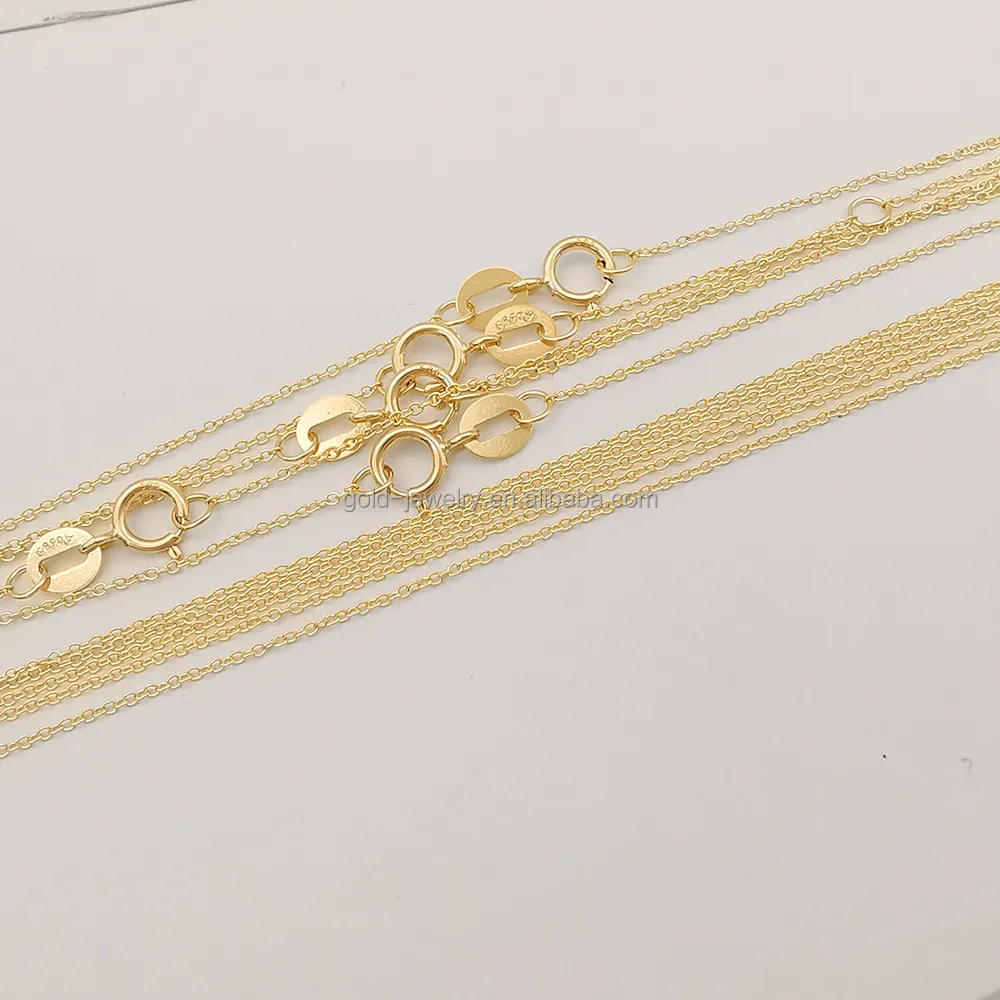 Chaîne de bijoux des années 1000, colliers en or 14k, chaîne de câble jaune Rose blanc or pour femmes, cadeau en gros