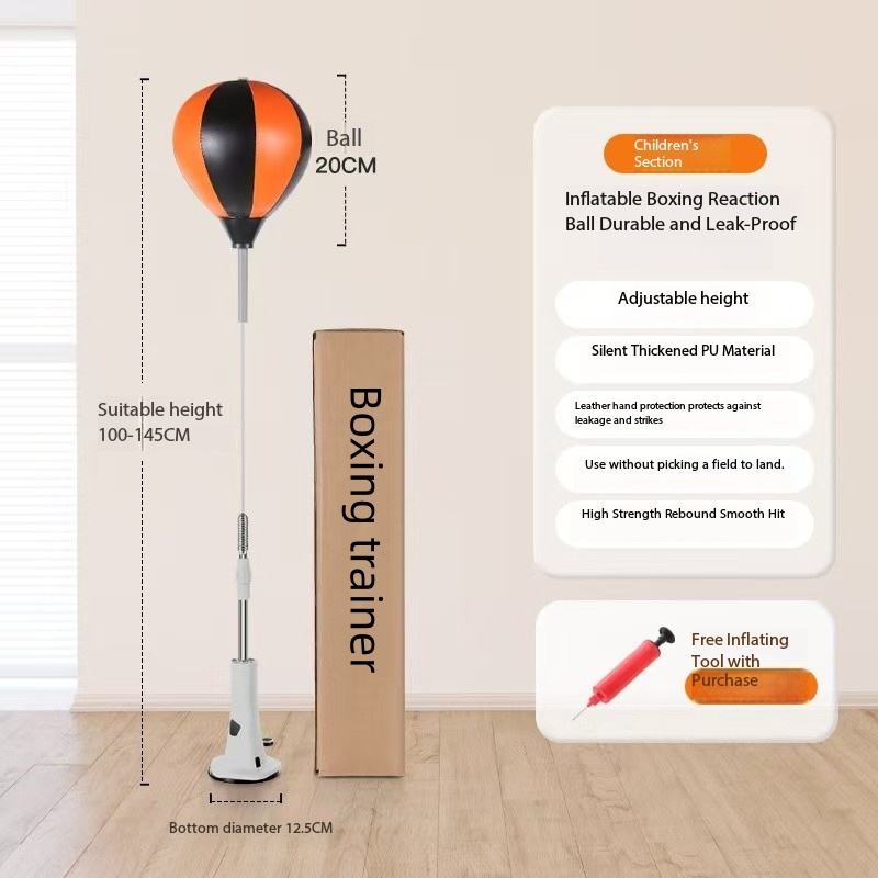 Orange Black Youth Inflatable Adjustable Height Boxing Ball