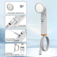 Bidet portable en ABS multi-têtes avec batterie rechargeable, double mode de jet, pour toilettes, soins féminins, personnes âgées, bébés et utilisation en extérieur