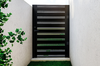 Portail Principal de Jardin Moderne Personnalisé : Photos de Designs de Maisons, Portail Coulissant Électrique en Aluminium, Portail de Cour en Alliage d'Aluminium