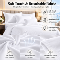 Ensemble de literie blanche pour hôtel, ensemble de linge de lit de luxe 4 pièces, housse de couette douce, drap, taies d'oreiller pour chambre d'hôtes