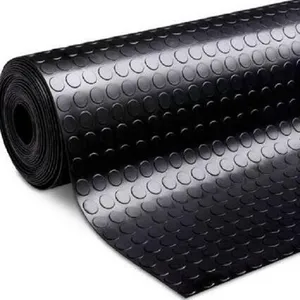Rollo de Suelo de Vinilo Laminado de PVC para Garaje, Negro Mate, Lámina de Plástico, Suelo de Linóleo - Product Image 1
