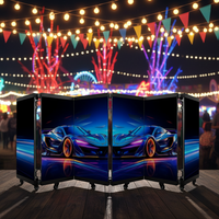 Cabine DJ portable pliable P2.5 GOB avec écran LED, table de DJ, façade de mur vidéo pliable pour les événements de discothèque, de scène et de club de musique