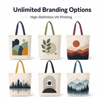 Bolsa de Mano de Algodón con Logotipo Personalizado, Bolsa de Compras Promocional, Bolsa de Hombro con Patrón de Letras para Regalo