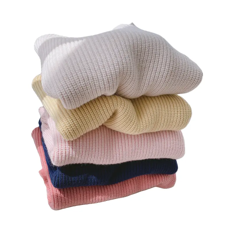 부티크 고품질 일반 색상 가을 봄 아기 유아 유아 스웨터 니트 어린이 단색 스웨터