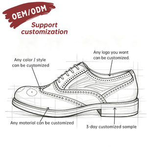 รองเท้าหนังม้าพรีเมียมแบบ Brogue แต่ง Wingtip ประดับเหรียญที่หัวรองเท้า แบบผูกเชือก พื้นรองเท้าเย็บแบบ Goodyear สีคอนยัค สไตล์วินเทจ ดีไซน์เนอร์ - Product Image 2
