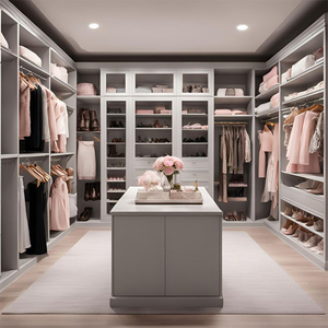 Armoires modernes blanches sur mesure pour <span class=keywords><strong>dressing</strong></span>, unités en verre extensibles et pliables, fourniture directe usine pour chambre et salon - Product Image 2
