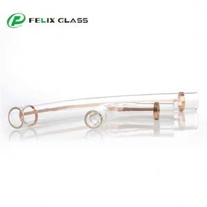 Tubo Curvo de Vidrio Borosilicato 3.3 Transparente, Forma Personalizada, con Papel de Lámina Dorada en el Centro, Garantía de 3 Años para la Industria - Product Image 4