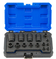 KUNTECH KT-7016 Jeu de douilles EP 15 pièces (douilles pour démontage de batterie) Boîte à outils métallique