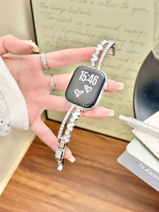 Upro Korean style Heart-Shaped Diamond Shinny Metal <b>Watch</b> Strap for apple <b>Watch</b> 40mm 41mm 42mm 45mm Luxury <b>Watch</b> Bracelet - Product Image 5