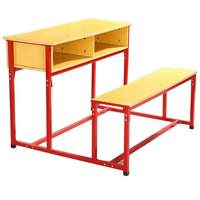 Bureaux et chaises d'étudiant modernes en plastique à double siège personnalisables, réglables en hauteur, pour centres de tutorat commerciaux et écoles, pour le commerce extérieur
