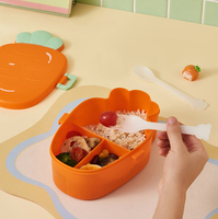 Boîte à goûter pour enfants en forme de fruits, en plastique, fraise, ananas, carotte, pastèque, avec compartiments