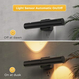 LOHAS Lampada Notturna LED Nera Rotante a 180° con Sensore Crepuscolare, Luce da Comodino Dimmerabile per Camera da Letto e Corridoio - Product Image 2