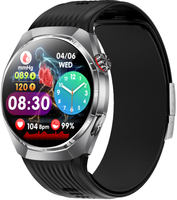 Montre connectée ECG 1,43 pouces AMOLED avec moniteur de santé IA, tensiomètre à pompe à air, fréquence cardiaque, SpO2, détection de fatigue, SOS et suivi d'activité