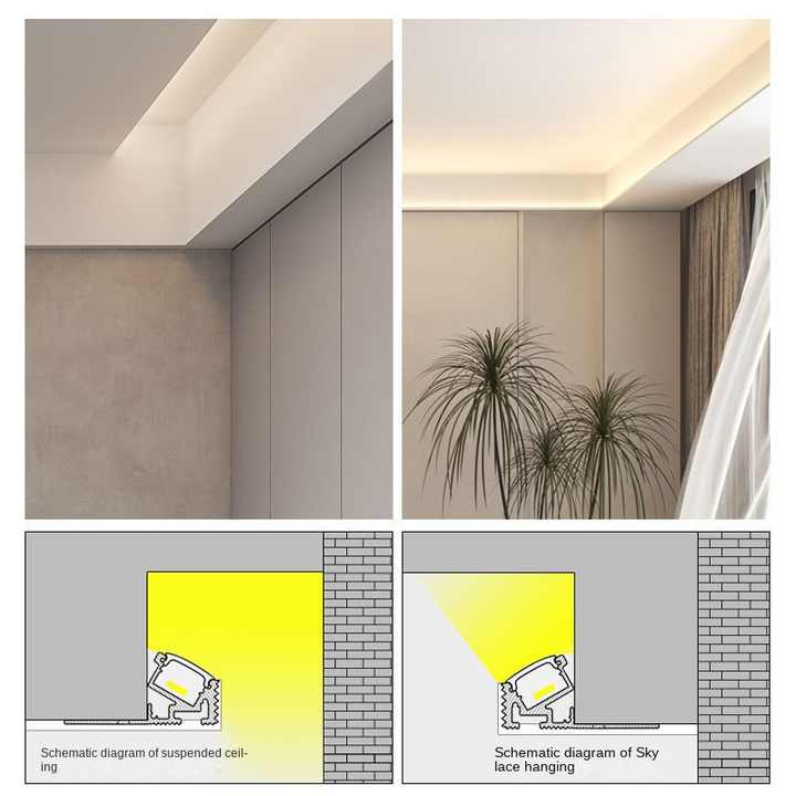 For Ceiling bar Lighting Strips K6-1 Recessed Linear Profil Alu Channel Drywall Gypsum Wall Plaster in Aluminium Led Profile