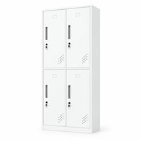 Armoire de rangement métallique verrouillable à 4 portes en acier pour employés, écoles, gymnases, dortoirs, vestiaires – Fournisseur direct usine OEM ODM