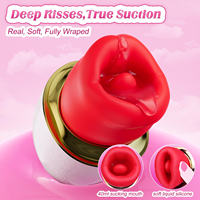 Vibrateur Rose Lèvres Première Amour, Jouet Sexuel Vibrant pour la Bouche, Effet de Morsure et de Succion, pour Femmes, Vibrateur Rose Point G, Jouet Adulte, Masseur