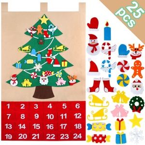 Ourwarm Ready to Ship Customized Christmas <strong>Advent</strong> Felt <strong>Fabric</strong> <strong>Calendar</strong> with Christmas Tree Countdown and Pockets 11x16cm - Product Image 3