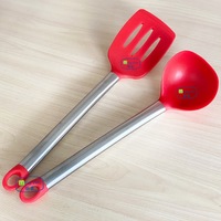 Batterie de cuisine 12 pièces en acier inoxydable avec poignées rouges, comprenant une marmite à soupe et une casserole à lait de 16 pouces – Vente chaude