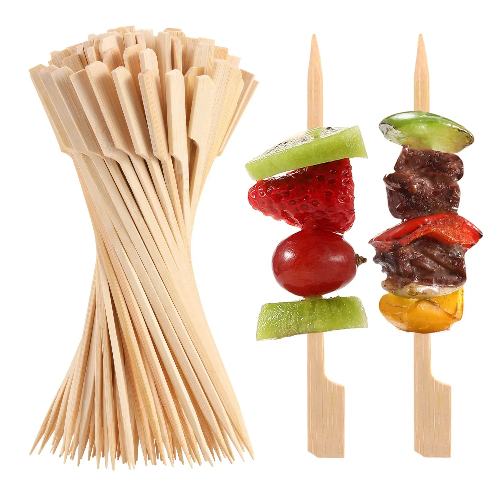 Bamboo Handmade Sticks Wooden Fruit Toothpicks Bamboo Skewers for Appetizers