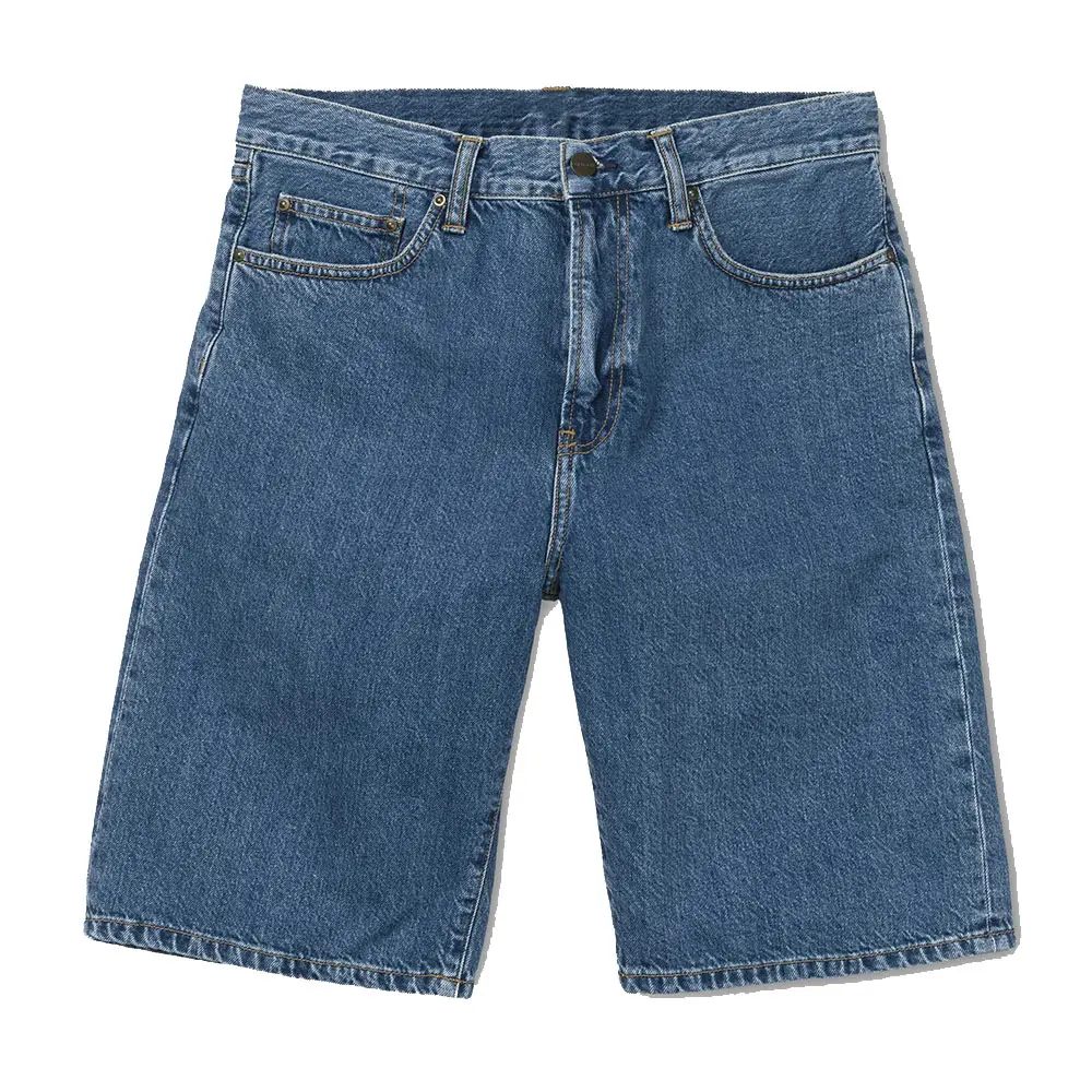OEM custom logo Men Blue denim cut shorts jeans