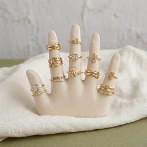 RM1650 Chic MinimalบางMinimalist 18K GoldเพชรCZหัวใจผีเสื้อหมีอุ้งเท้าซ้อนแหวนหมั้นแหวนของขวัญสําหรับเธอ - Product Image 4