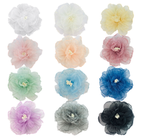 Haut de gamme 9cm Organza Burn Edge DIY Accessoires de cheveux Style léger et mince Fleurs décoratives pour jupes et chapeaux
