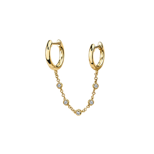 Boucles d'oreilles créoles connectées ROXI en argent 925 avec zircon 18 carats pour femme - Product Image 2
