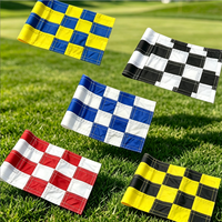 Drapeaux de golf à carreaux en nylon 420D, 6*8 pouces, mini-drapeaux de putting avec tube en plastique pour entraînement sur le green de jardin