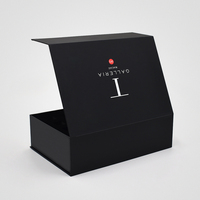 Boîtes d'emballage de présentation de montre haut de gamme personnalisées Boîtes d'expédition avec logo personnalisé et fermeture magnétique en noir mat Boîte en papier noir