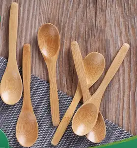Harga Grosir Sendok Bambu Berukir Logo Khusus Madu Teh Ramah Lingkungan untuk Dapur